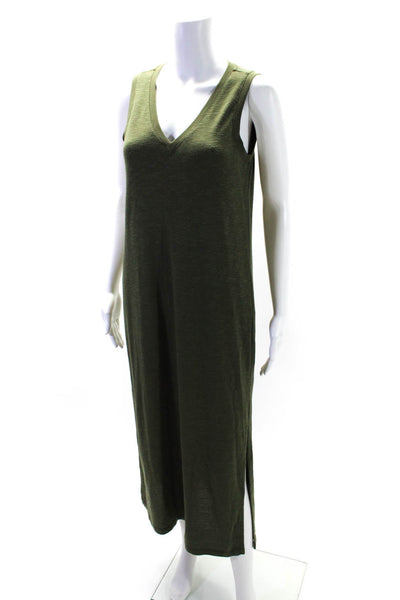 Paige Womens Sleeveless V Neck Double Slit Maxi Dress Green Size S
