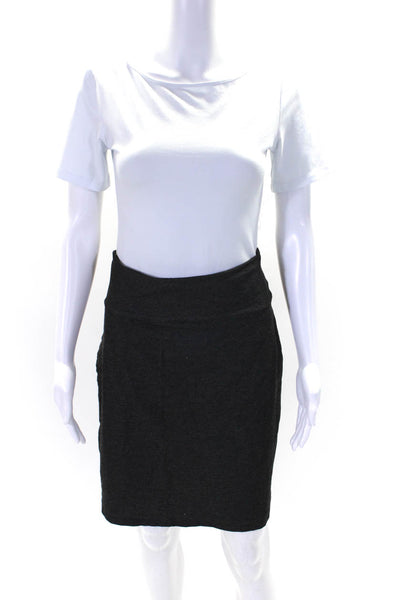 Eileen Fisher Womens Flat Front Knee Length Pencil Skirt Gray Size L