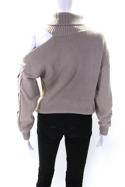 Elan Womens Ribbed Textured Knitted Long Sleeve Pullover Sweater Brown Size XS