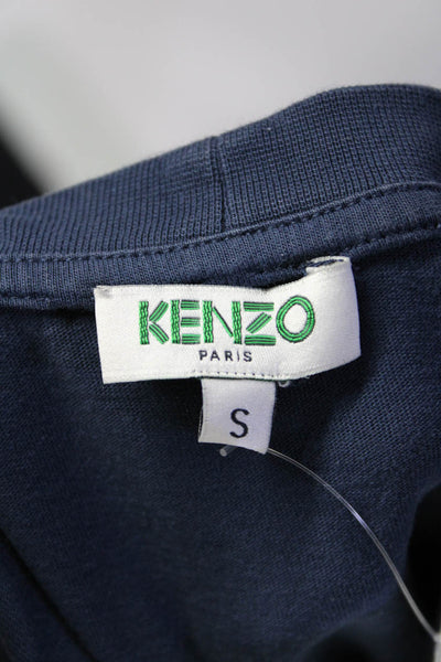 Kenzo Womens Short Sleeve Crew Neck Tiger Logo Tee Shirt Blue Size Small