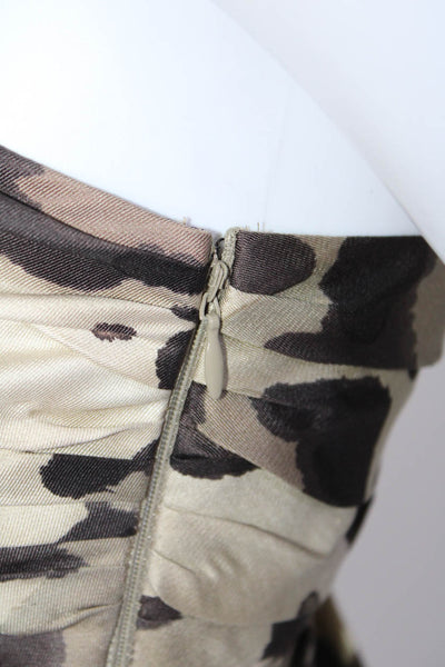 Moschino Cheap & Chic Womens Square Neck Leopard Silk Mini Dress Brown Size 4