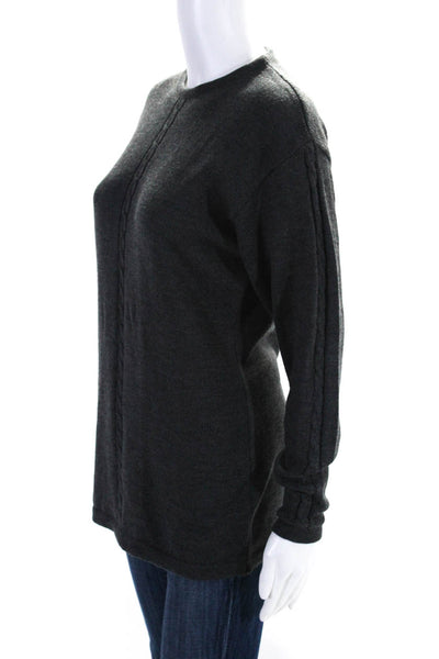 Max Mara Womens Gray Wool Crew Neck Long Sleeve Sweater Top Size M