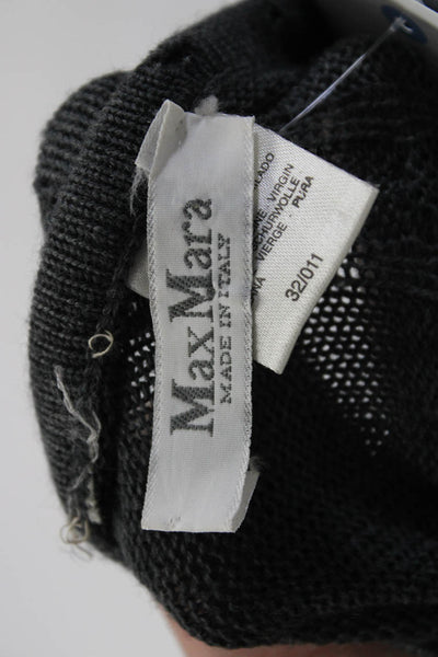 Max Mara Womens Gray Wool Crew Neck Long Sleeve Sweater Top Size M