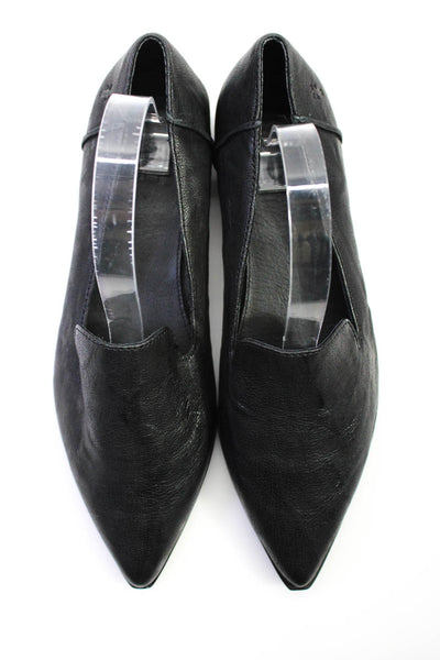 Frye Womens Leather Pointed Toe Slip On Flats Black Size 9.5