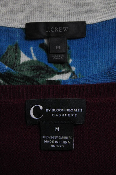 C by Bloomingdales Women's Long Sleeves Cashmere Sweater Burgundy Size M Lot 2