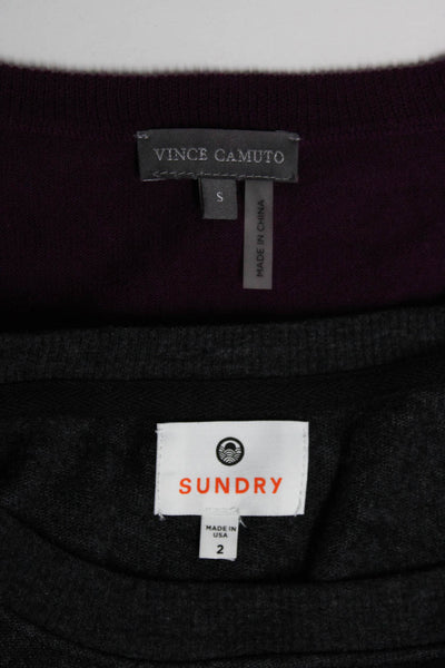 Sundry Women's Round Neck Long Sleeves Pullover Sweatshirt Black Size 2 Lot 2