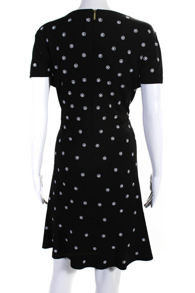 Michael Michael Kors Womens Jersey Knit Floral Print A-Line Dress Black Size XXL