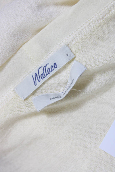 Wallace Women's Long Sleeves Button Down Pockets Cardigan Sweater Beige Size L