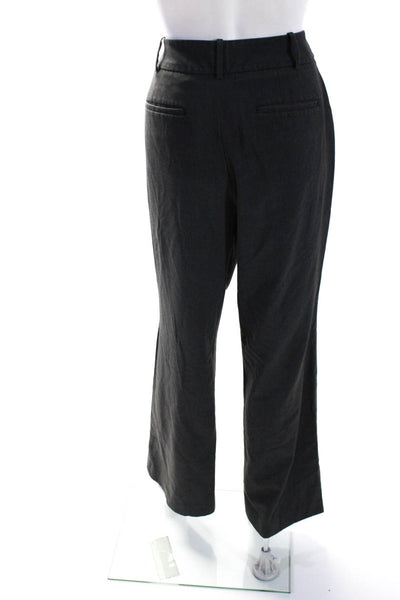 Calvin Klein Womens Stretch High Rise Zip Up Straight Leg Pants Gray Size 8