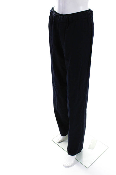 Valentino Womens Drawstring Waist 4 Pocket High-Rise Bootcut Pants Navy Size 48
