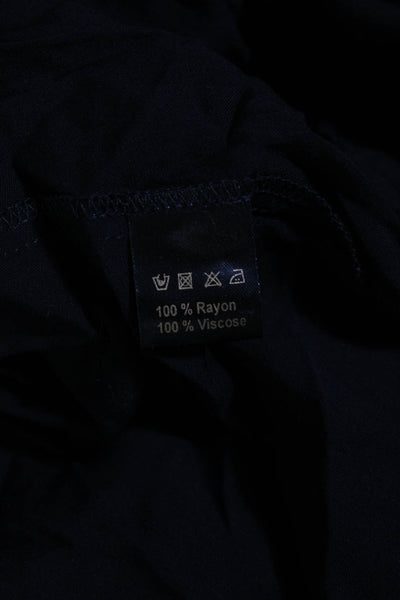 Aura Womens Short Sleeve V Neck Midi A Line Dress Black Size Medium