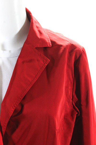 Lida Baday Womens Single Breasted Collared Light Jacket Red Size 10