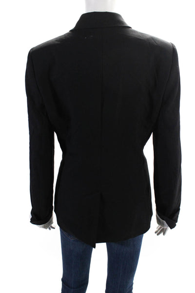 J Crew Women's Collared Long Sleeves Lined One Button Blazer Black Size 12