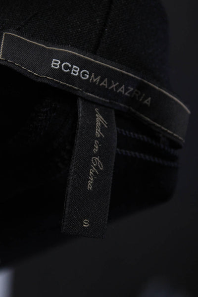 BCBGMAXAZRIA Women's Elastic Waist Pull-On Leather Trim Legging Black Size S