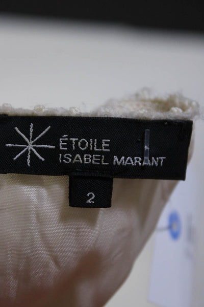 Etoile Isabel Marant Womens Satin V-Neck Sleeveless Blouse Top White Size 2