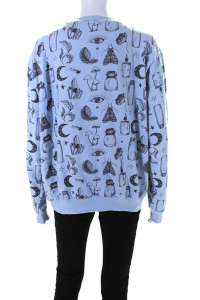 Delusions Of Grandeur Womens Long Sleeve Abstract Print Crewneck Sweater Large