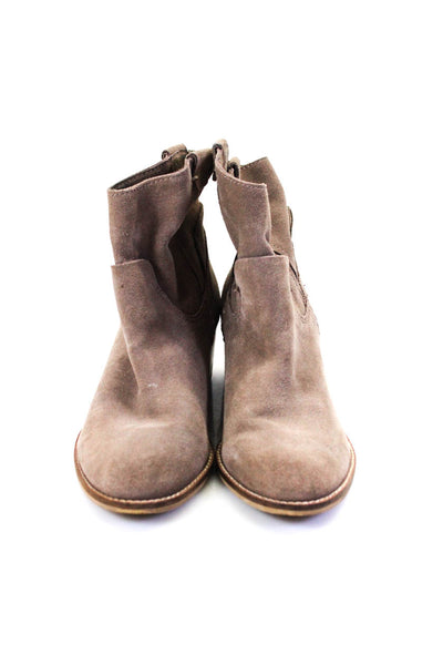 Dolce Vita Womens Suede Round Toe Pull On Ankle Boots Taupe Size 8.5