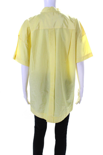 Piazza Sempione Womens Short Sleeve Button Up Tunic Shirt Yellow Size IT 44