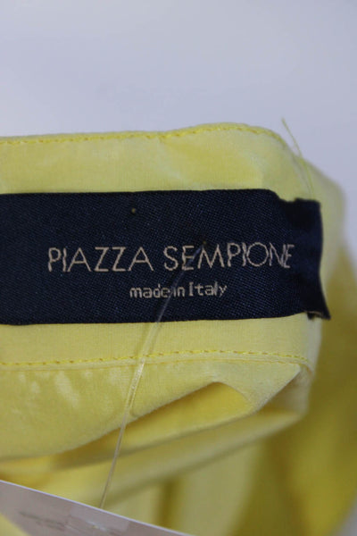Piazza Sempione Womens Short Sleeve Button Up Tunic Shirt Yellow Size IT 44
