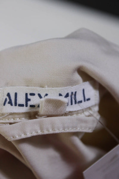 Alex Mill Womens Short Sleeve Button Up Poplin Utility Jumpsuit Beige Medium