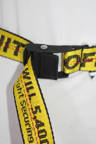 Off White Unisex Medium Width Logo Strap Belt Yellow Black One Size