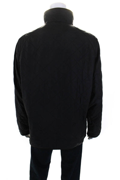 Polo Ralph Lauren Mens Front Zip Mock Neck Quilted Light Jacket Black Size XL