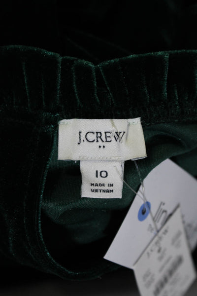 J Crew Women's Ruffle Round Neck Sleeveless Tiered Midi Dress Green Size 10
