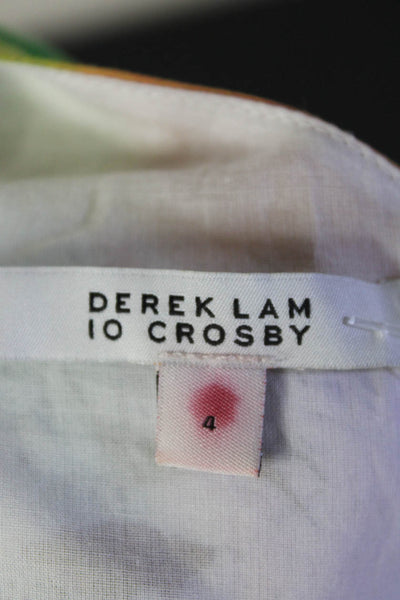 Derek Lam 10 Crosby Womens Multicolor Tie Dye One Shoulder Blouse Top Size 4