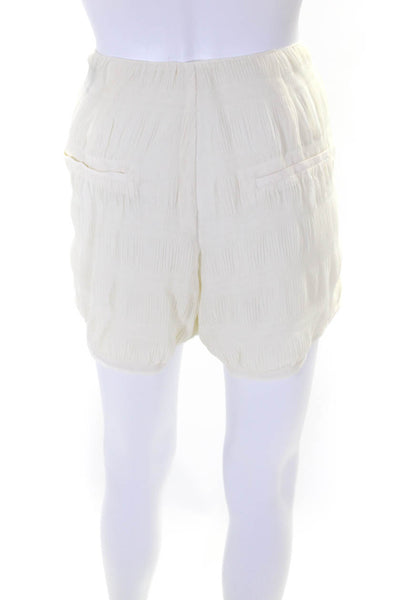 Hotel Particulier Womens White Pleated High Rise Side Zip Mini Shorts Size S/4