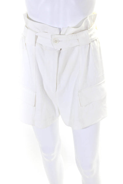 Derek Lam 10 Crosby Womens White Belted High Rise Cargo Shorts Size S