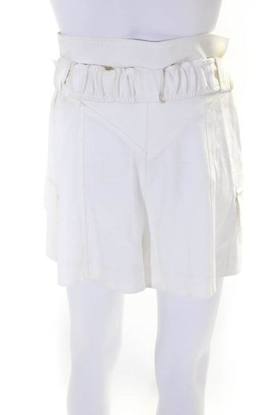 Derek Lam 10 Crosby Womens White Belted High Rise Cargo Shorts Size S