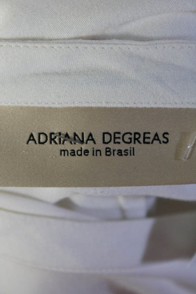 Adriana Degreas Womens White Brown Color Block One Shoulder Dress Size S
