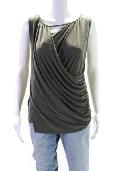 Deletta Anthropologie Womens Sleeveless Layered Top Green Size Small