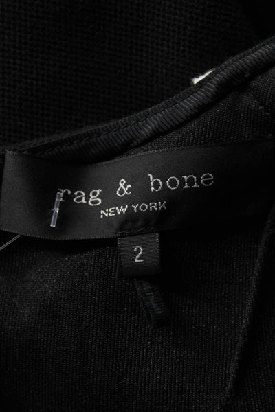 Rag & Bone Womens V Neck Sleeveless Knee Length Back Zip Dress Black Size 2