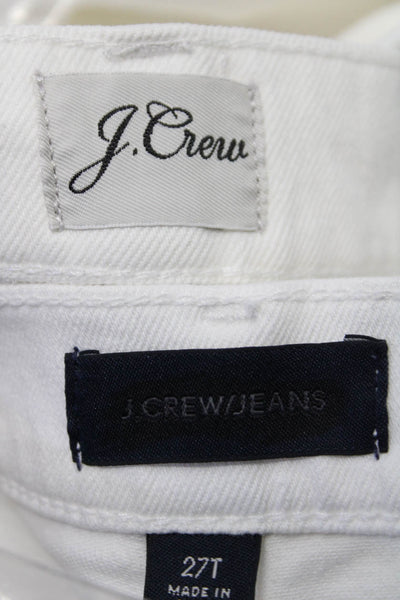 J Crew Womens White Cotton High Rise Straight Leg Jeans Size 27T 28 lot 2
