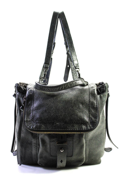 Botkier Women's Snap Closure Leather Crossbody Handbag Black Size M