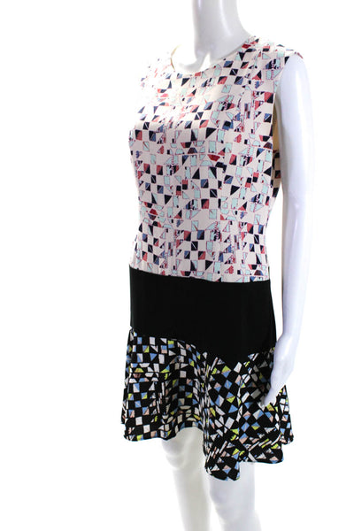 BCBGMAXAZRIA Women's Sleeveless A-Line Tiered Mini Dress Multicolor Size 12