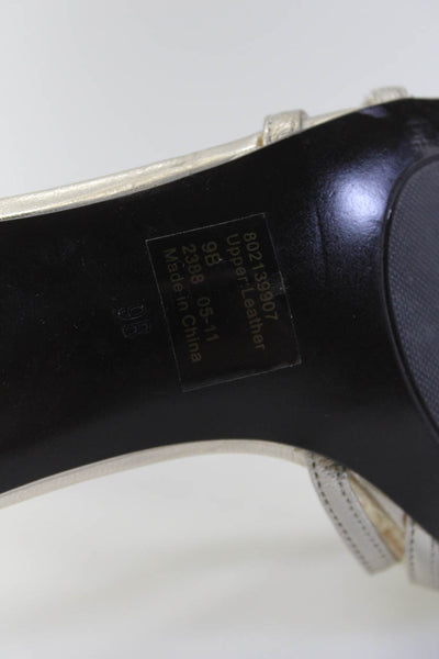 Lauren Ralph Lauren Womens Metallic Strappy Slingback Sandals Silver Size 9B
