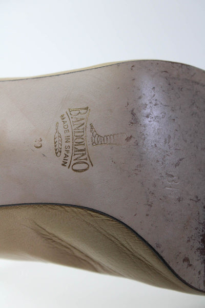 Bandolino Womens Leather Sling Back High Heels Pumps Beige Size 8