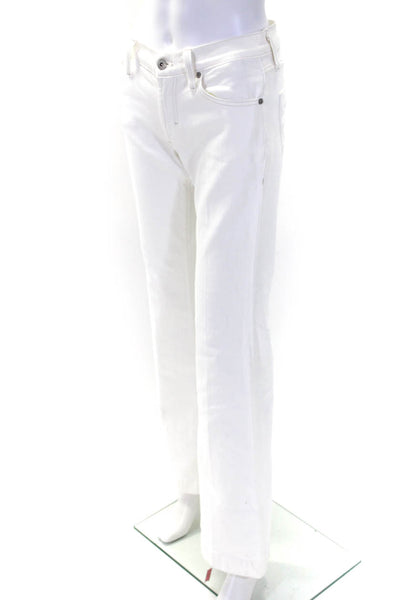James Jeans Womens Zipper Fly High Rise Flare Leg Jeans White Denim Size 26