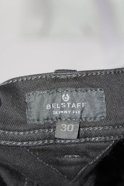 Belstaff Womens Zipper Fly High Rise Skinny Ankle Jeans Black Denim Size 30