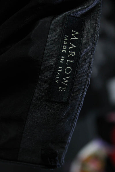 Marlowe Womens Back Zip Knee Length Ruffle Trim Pencil Skirt Gray Size 46