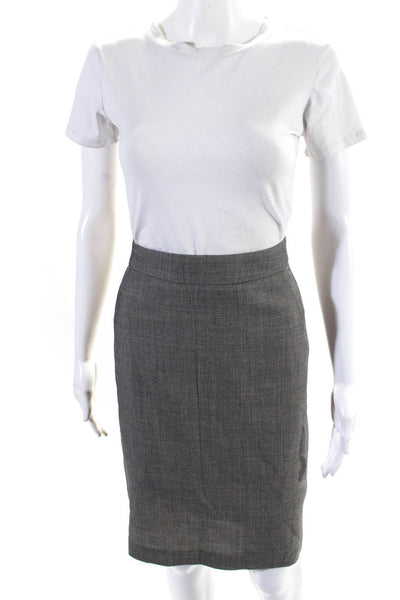 Max Mara Womens Wool Knee Length Pleated Pencil Skirt Gray Size 8