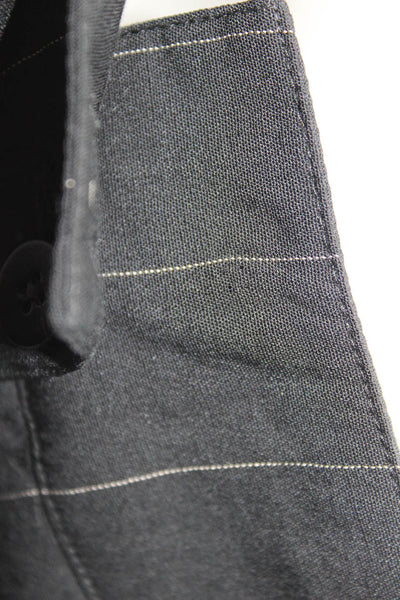 Armani Collezioni Womens Wide Leg Pinstripe Dress Pants Black Size 8