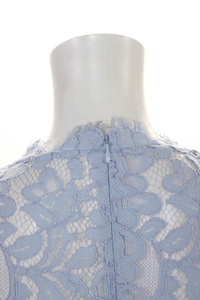 Eliza J Womens Short Sleeve Sweetheart Lace Pleated A Line Dress Blue Size 2