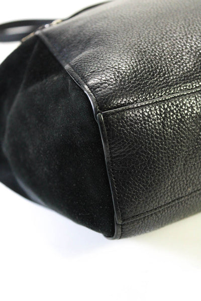 Coach Womens Leather Suede Chain Strap Detachable Crossbody Bag Black Size S