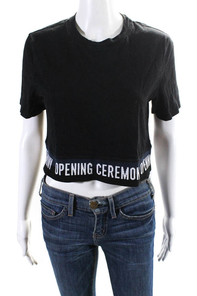 Opening Ceremony Women's Crewneck Short Sleeve Boxy T-Shirt Black Size S