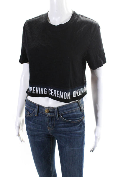 Opening Ceremony Women's Crewneck Short Sleeve Boxy T-Shirt Black Size S
