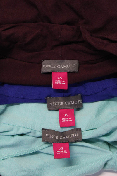 Vince Camuto Womens Ruched Blouses Tops Tees Blue Size XS Lot 3