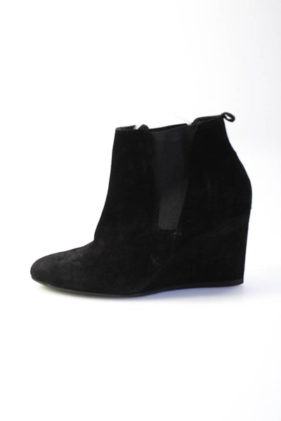 Lanvin Womens Wedge Heel Suede Chelsea Ankle Boots Black Size 39 9